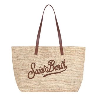 MC2 Saint Barth Tote Bags, female, Beige, Size: ONE SIZE Borsa a spalla City in raffia