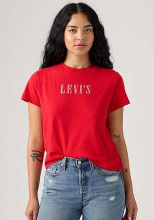 Levi's T-Shirt LEVIS GRAPHIC CLASSIC T, Damen, Gr. XS (34), rot, Single Jersey, Obermaterial: 100% Baumwolle, figurumspielend h&uuml;ftlang, Rundhals, Shirts T-Sh