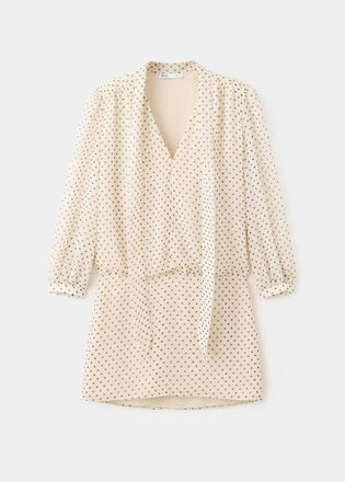 Mango Vestito pois dettaglio foulard grezzo - Donna - XS - MANGO