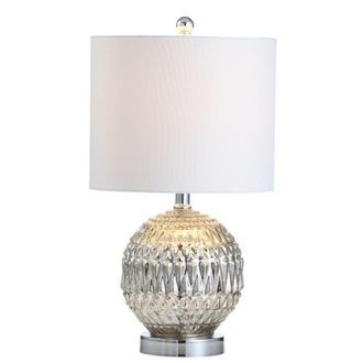 Jonathan Y Designs Krister Glass/Metal LED Table Lamp in Silver at Nordstrom
