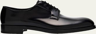Prada Mens Brushed Leather Derby Shoes
