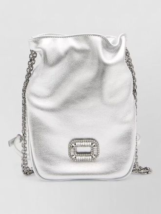 Roger Vivier nano pilgrim crystal buckle crossbody bag