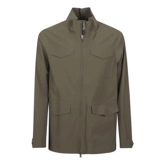 Herno Light Jackets, male, Green, Size: 2XL Four-pocket Zip-up Jacket