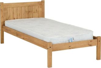 Seconique Seconique - Maya 3 Feet Bed Frame - L198.5 x W100 x H85 cm - Distressed Waxed Pine