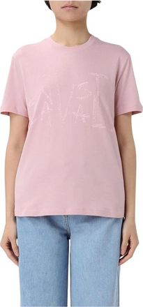 Just Cavalli Geborduurd Logo T-shirt - Dames - T-shirts - Roze - 2XS - Katoen - Tops