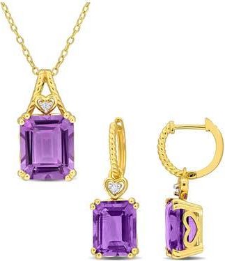 Delmar Amethyst & White Topaz Earrings & Necklace Set in Purple at Nordstrom Rack