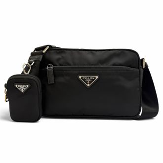 Prada Black Nylon Leather Shoulder Bag (Pre-Owned)