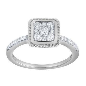 LuvMyJewelry Caelina 0.50 Ct 10K Gold Diamond Ring in 10K White Gold at Nordstrom, Size 5.5