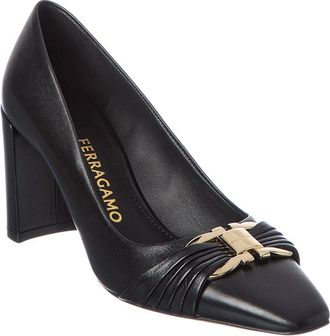 Ferragamo Gancini Leather Pump
