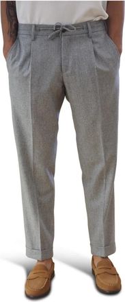 Barba Broeken - Heren - Straight fit broeken - Grijs - L - Wol - Broeken
