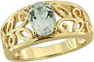 Rina Limor Gold Over Silver 1.10 Ct. Tw. Green Amethyst Filigree Ring