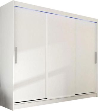 Mirjan24 Armario Closico 118, Blanco, 215x250x58cm, Puertas De Armario: Correderas, N&uacute;mero De Estantes: 0, Led