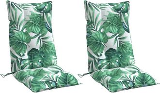 vidaXL Cojines Silla Respaldo Alto 2 Uds Tela Oxford Estampado Hojas Vidaxl