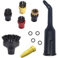 OEM Juego De 4 Accesorios Para Limpiadoras A Vapor Karcher Easyfix Sc1 Sc2 Sc3 Sc4 Sc5: Cepillos Redondos, Cepillo Redondo Grande, Boquilla Y Repuestos