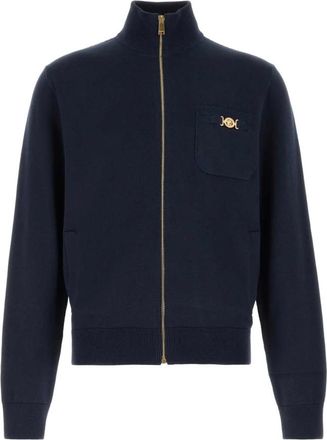 Versace Katoenmix Cardigan - Heren - Vesten - Blauw - XL - Katoen - Truien & Vesten