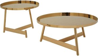 Premier Housewares Interiors by Premier Stylish Set Of 2 Round Tables, Durable And Versatile Corner Table, Functional And Practical Lounge Table