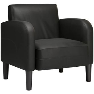 vidaXL Sill&oacute;n Con Reposabrazos Cuero Sint&eacute;tica Negro 54 Cm Vidaxl