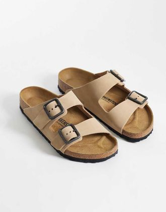 Birkenstock Arizona - Sandali in pelle color sabbia-Neutro