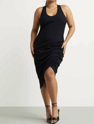 GSTQ Racer-Back Tank Dress In Black
