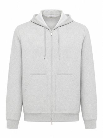 Brunello Cucinelli DOUBLE COTTON, CASHMERE AND SILK SWEATSHIRT TOPWEAR WITH ZIP AND HOOD - Brunello Cucinelli - Man
