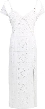 Jacquemus Sweetheart Lace Midi Dress - Dames - Casual kleedjes - Wit - 2XS - Katoen - Kleedjes