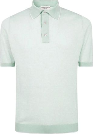 FILIPPO DE LAURENTIIS Tops, Heren, Groen, XL, Katoen, Groen poloshirt met korte mouwen