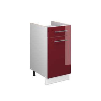 Vicco Mueble Bajo Para Fregadero/placa Fame-line, Rojo Burdeos Alto Brillo/blanco, 40 Cm Sin Encimera, Vicco