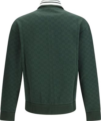 Gucci Mens Jacket Technical Jersey Zip Deep Emerald Green Polyamide Padded & Down