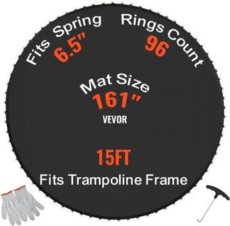 OEM Colchoneta De Repuesto Para Trampol&iacute;n, Se Adapta A Un Marco De 457 Cm, Resistente A Los Rayos Uv Con Herramienta De Resorte Y Anillos En V Duraderos, 