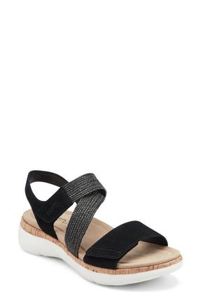 Earth Reston Ankle Strap Platform Sandal in Black at Nordstrom, Size 9.5