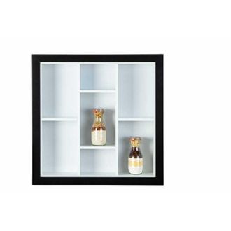 Inter Link SAS Libreria mensola septem in legno cm 74x31x9,5 collezionismo finitura bianco e nero