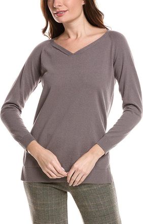Lafayette 148 New York Plaited V-Neck Pullover