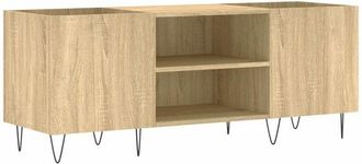 vidaXL Vidaxl - Mueble discos madera contrachapada roble sonoma 121x38x48 cm