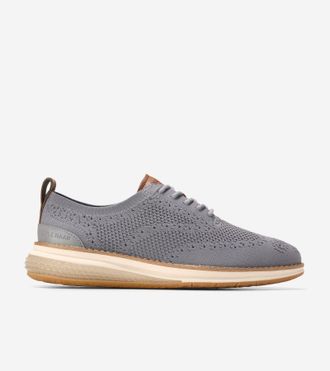 Cole Haan Mens &Oslash;riginal Grand Energyweave Stitchlite Wingtip Oxford Shoes - Grey Size 10.5