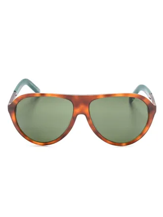 Moncler Roque pilot-frame sunglasses - unisex - Acetate - 40 - Green