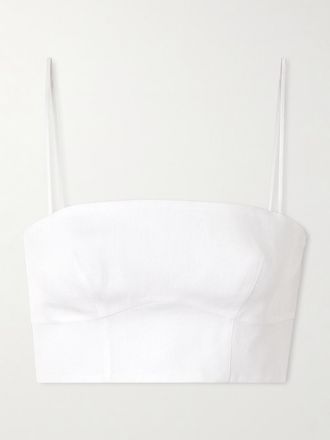 Gabriela Hearst Crop Top In Lino Blazie - Bianco