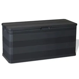 vidaXL Baule Da Giardino Nero 117x45x56 Cm - Vidaxl