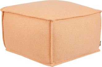 Beliani Puf De Algod&oacute;n Elegante Bolas Eps Cuadrado Escabel Otomana Sal&oacute;n Dormitorio Accesorio Del Hogar Naranja Sherali