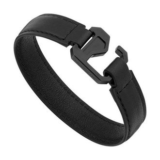 Montblanc Extreme Black Leather Bracelet, Size 60