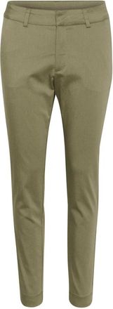 Kaffe Slim Fit Chino Broek Vetiver - Dames - Slim Fit Broeken - Groen - XS - Broeken