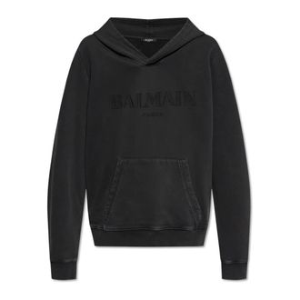 Balmain Hoodies, male, Black, Size: S Sweatshirt with logo