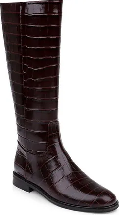 L'agence Cortland Tall Boot in Burgundy Croco Embossed at Nordstrom, Size 8.5