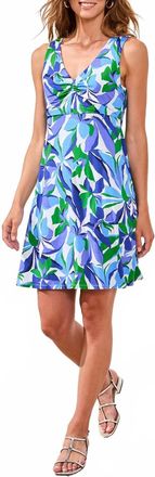 Tribal Breezy Sleeveless Mini Dress In Royal Azur