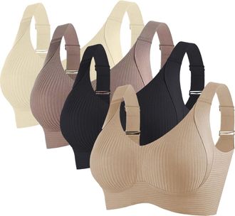 Generic Padded Sports Bras Women, Comfort Seamless Padded Full Support Bralettes, Ladies Soft Wireless Bra for Large Bust, Plus Size Bras for Women UK