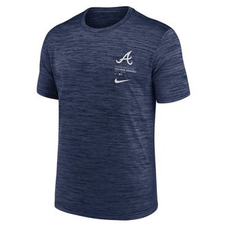 Nike Atlanta Braves Velocity Nike Mens Dri-FIT MLB T-Shirt in Blue | NKPQ44BAW-J0N