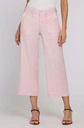NYDJ Wide Leg Crop Linen Blend Pants in Light Lilac at Nordstrom, Size 12P