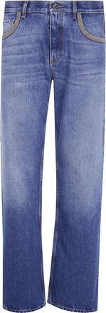 Etro Rechte katoenen jeans - Heren - Regular Fit Jeans - Blauw - W31 - Katoen - Jeans