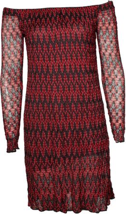 Missoni zig zag dress in red, pink and grey