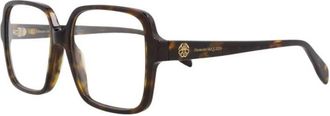 Alexander McQueen AM0286O002 Square Full Rim Eyeglasses - Brown
