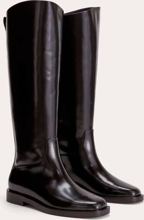 Everlane Womens Riding Patent Leather Knee-High Boots In Black